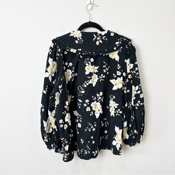 Free People Blushing Blossom Button Up Wide Collar Statement Sleeved Shirt - Picture 3 of 8